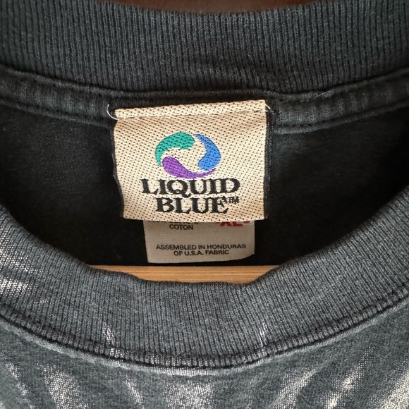 Vintage Liquid Blue Tribal Skeleton graphic sleeveless tee shirt - Picture 2 of 5